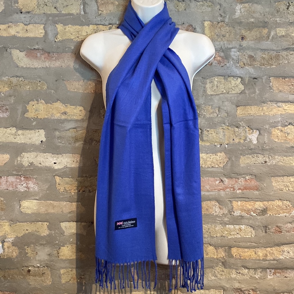 100% CASHMERE BLUE SCARF